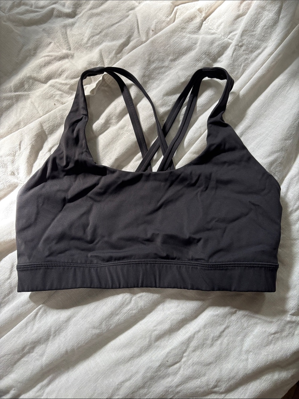 CRZ YOGA Black Strappy Cross-Back Sports Bra